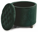Pouf Poggiapiedi Contenitore Ø55x55 cm in Velluto Soriani Verde