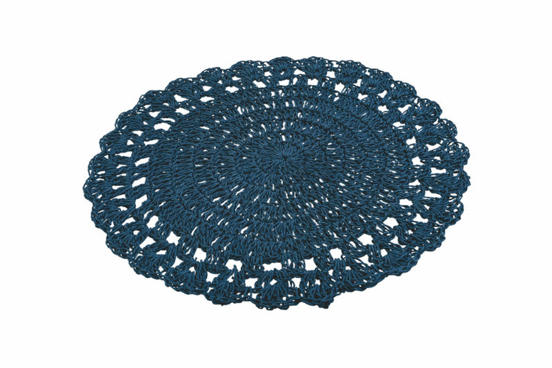 Set 6 Tovagliette Tonda Ø38 cm Villa d'Este Home Tivoli Uncinetto Ocean