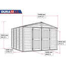 Casetta Box da Giardino 325x319x233 cm in PVC Avorio/Marrone