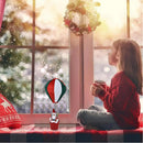 Decorazione Natalizia Mongolfiera di Babbo Natale Ø40x92 cm in Velluto Bianco Verde e Rosso      