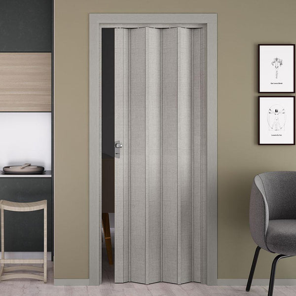 sconto Innen-Falttür 88,5 x 214 cm aus PVC-Stoff in Saba-Jasmingrau