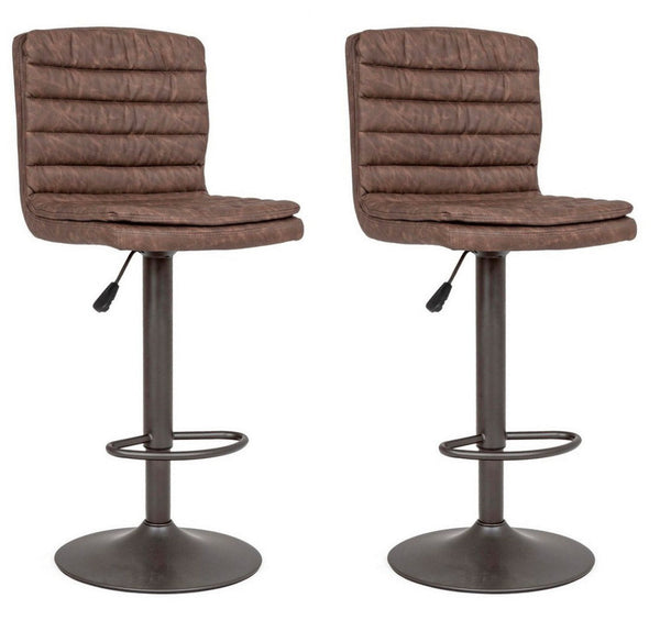 Set 2 Sgabelli Bar 41x50x94,5/115,5h cm Connor Marrone Vintage prezzo