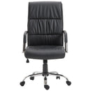 Sedia Poltrona da Ufficio Presidenziale in Similpelle Nera 