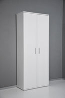 Armadio 2 Ante 6 Ripiani 72,3x36x177,1 cm in Truciolare Nobilitato Bianco