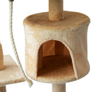 Albero Tiragraffi a 4 Livelli con Giocattoli Beige 40x40x114 cm 
