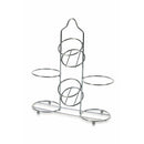 Menage Set Olio Aceto Sale e Pepe  in Vetro e Metallo VdE Tivoli 1996 con Stand