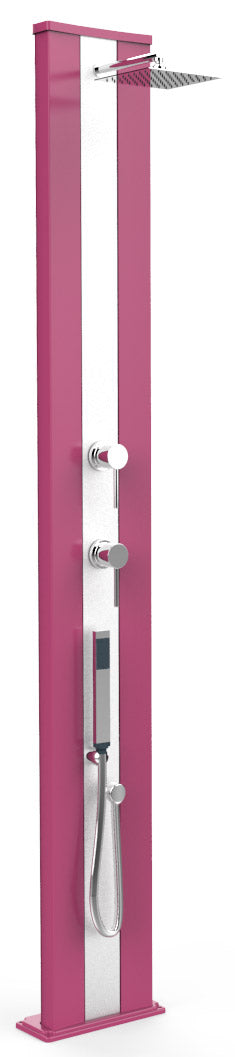 online Doccia Solare da Esterno Giardino 40L Miscelatore e Doccetta Mobile Arkema Dada S Fascia Inox Fuxia