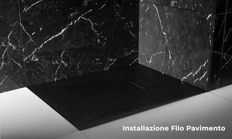 Piatto Doccia Effetto Pietra Filo Pavimento o Tradizionale Grigio Antracite