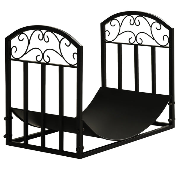 Holzscheithalter für Kamin 60,5 x 36 x 46,5 cm aus schwarzem Metall online