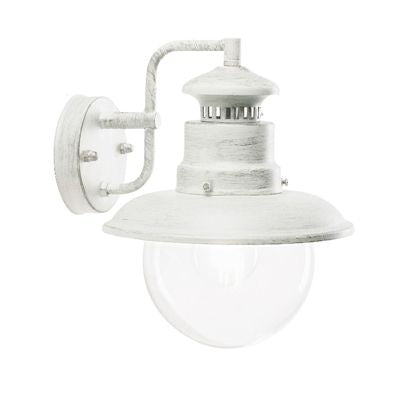 Niedrige E27-Wandleuchte für den Außenbereich aus Sovil Metal in Weiß und Silber online