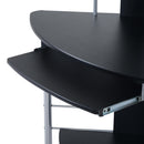 Scrivania da Ufficio ad Angolo Porta PC in MDF e Ferro 113x65x158 cm  Nera