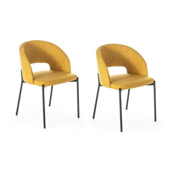 sconto Set 2 Sedie 52x55,5xH78,5 cm in Tessuto Greta Giallo