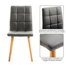 Set 2 Sedie Moderne Imbottite in Similpelle e Legno Grigio 45x56x93 cm 