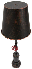 Lampada da Tavola Manhattan Simple Ø21x64 cm in Ferro Nero Rame e Rosso