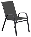 Set 4 Sedie da Giardino 67x57x107 cm in Metallo e Textilene Grigio