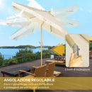 Ombrellone da Giardino 260x240 cm a Manovella Inclinabile in Poliestere e Metallo Crema  