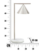 Lampada da Tavolo Gloty 18x27x53 cm in Ferro e Marmo Argento