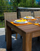 Tavolo Rettangolare da Giardino 200x100 cm in Legno Teak Scurito Vorghini Bali