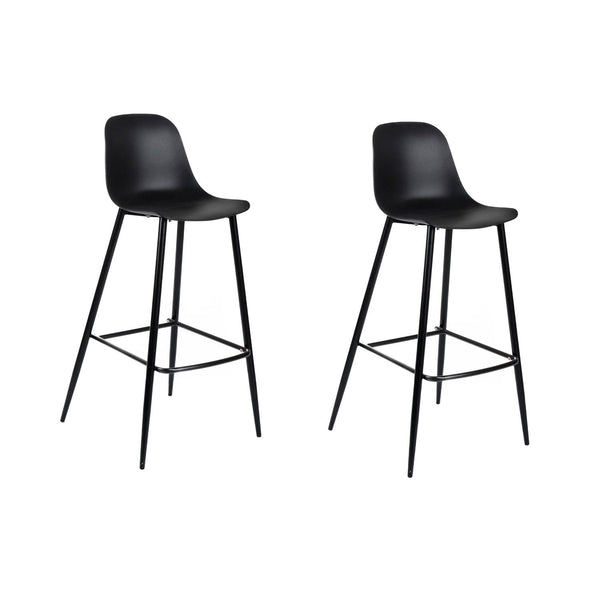 Set 2 Sgabelli 47,5x47xH91,5 cm in Polipropilene Frida Nero