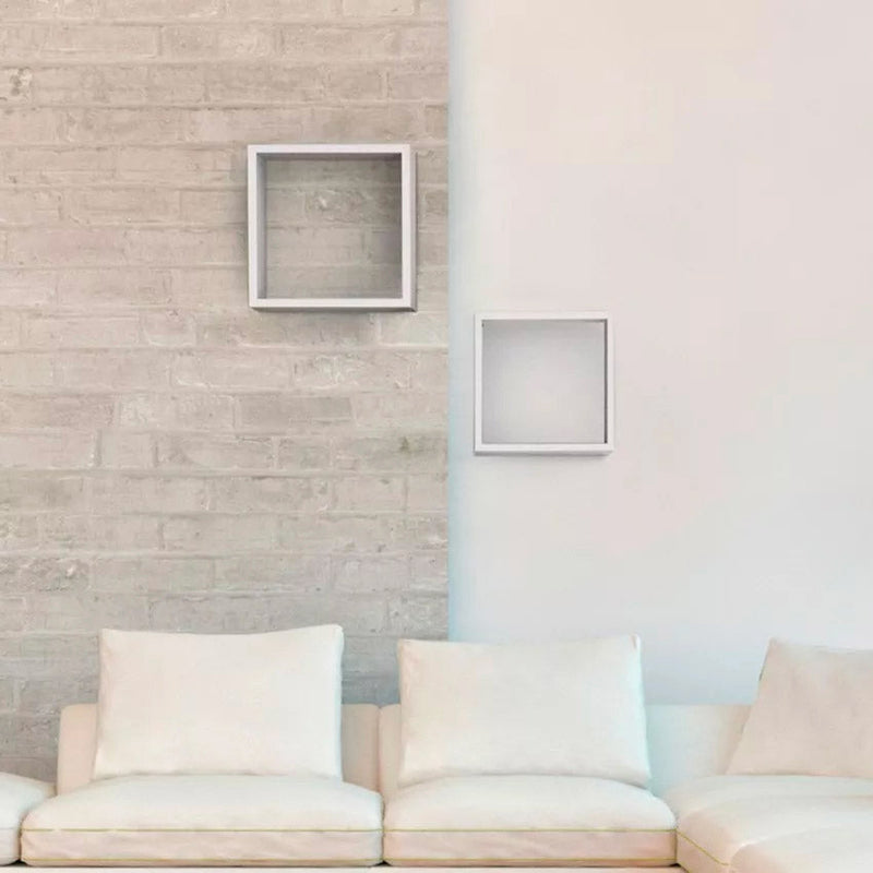 Set 2 Mensole Cubo da Parete Quadrato in Fibra di Legno Q-Bis Maxi Rovere Naturale/Sagerau