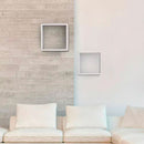 Set 2 Mensole Cubo da Parete Quadrato in Fibra di Legno Q-Bis Maxi Rovere Sbiancato