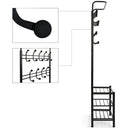 Stand Appendiabiti con scarpiera 65x29xH190 cm per corridoio 3 ripiani Nero