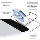 Asse da Stiro Luxor Plus 123x48 cm Area Ignifuga Salvaspazio Altezza Regolabile Gambe Triple      