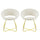 Set mit 2 Vintage-Stühlen 58 x 64 x 83 cm aus Greta-Beige-Stoff mit Samteffekt