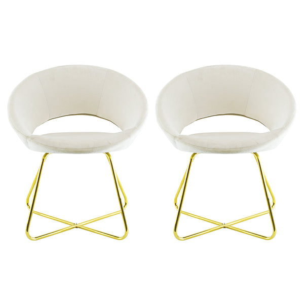 Set mit 2 Vintage-Stühlen 58 x 64 x 83 cm aus Greta-Beige-Stoff mit Samteffekt sconto