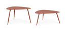 Set 2 Pezzi Tavolini per Esterno in Acciaio Verniciato Yvonne Sagom Terracotta  