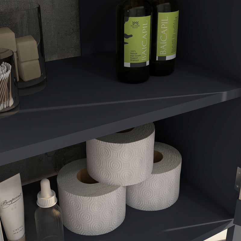 Mobile Sottolavello da Bagno 60x30x60 cm in Truciolato e MDF Grigio