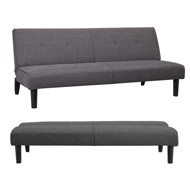 Divano Letto Prontoletto Click Clack Rivestimento in Tessuto Grigio Oliver