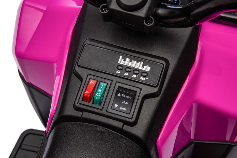 Quad Elettrico per Bambini Safari 6V con Bauletto Posteriore Rosa  