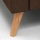 Divano 3 Posti 181x79x84 cm in Tessuto Marrone