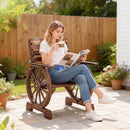 Panca da Giardino 66x55x90 cm Sedia Design Carro in Legno Massello Marrone      
