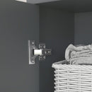Mobile a Colonna da Bagno con Cassetto e Armadietti 40x24x160 cm in Legno Grigio 