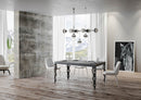 Tavolo Allungabile 140-244x90x77 cm Karamay Cemento Telaio Antracite 