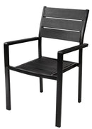 Set 4 Sedie da Giardino 58x55,5x88,5 cm in Polietilene e Metallo Nero