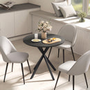 Tavolo da Pranzo Rotondo Stile Industriale Ø80x75 cm con Piano in Truciolare e Gambe a Croce in Acciaio Nero      