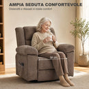 Poltrona Elettrica Alzapersona Reclinabile 150° 110x93x101 cm Massaggiante a 8 Punti e Riscaldata in Ciniglia Marrone      