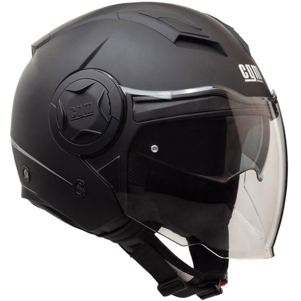 sconto Jethelm für Scooter Long Visor CGM Illinois 129A Mattschwarz Verschiedene Größen