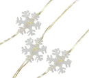 Luci di Natale 50 MicroLed a forma di Fiocco di Neve Bianco Freddo a batteria da Interno
