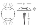 Lampada Segna Passo a Due 2X1W a Led Colore Grigio Grafite per Esterno Linea Moon Sovil