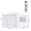Tendostruttura Impermeabile 3x3m con Pannelli Laterali in Acciaio Bianco 
