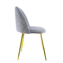 Set 4 Sedie 50x45x80 cm in Tessuto Vellutato Piedi Oro Grigio