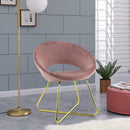 Poltrona Imbottita 66x65x68 cm in Tessuto Effetto Velluto Rosa antico