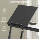 Supporto Monitor Inclinabile e Regolabile 83,5x33x23,5-34 cm con Cassetto Laterale in Legno Nero      