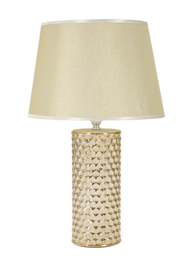 Lampada da Tavolo Glam Gold 30x47,5x30 cm in Ceramica Bianco/Oro