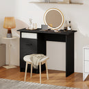 Scrivania Moderna Salvaspazio 100x40x75 cm con 3 Cassetti e Ripiano Aperto in Truciolato Nero      