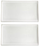 Set 2 Vassoi Rettangolari 34x16x2,4 cm in Porcellana Allluminica Kaleidos Aluxina Bianchi